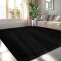6x9 Fluffy Area Rug for Living Room - Black Shag Soft Fuzzy Rug