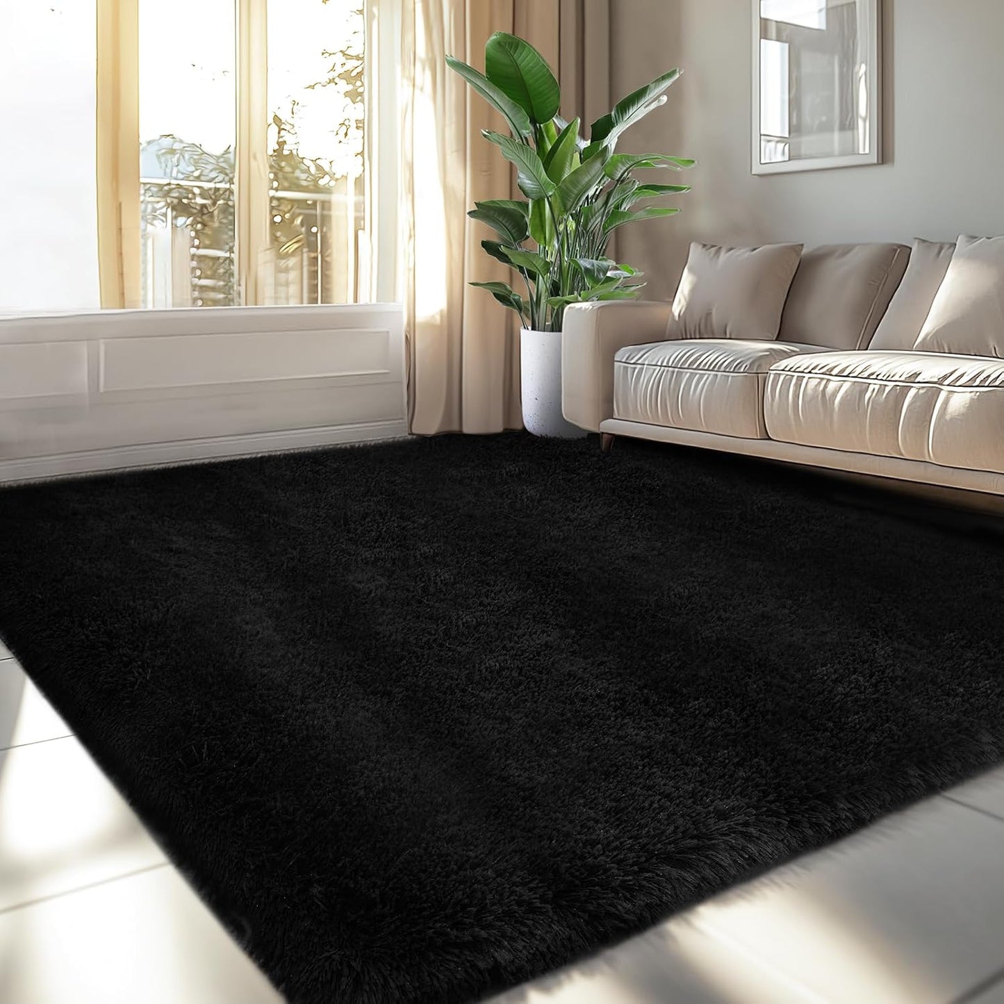 6x9 Fluffy Area Rug for Living Room: Soft Shag Carpet for Home