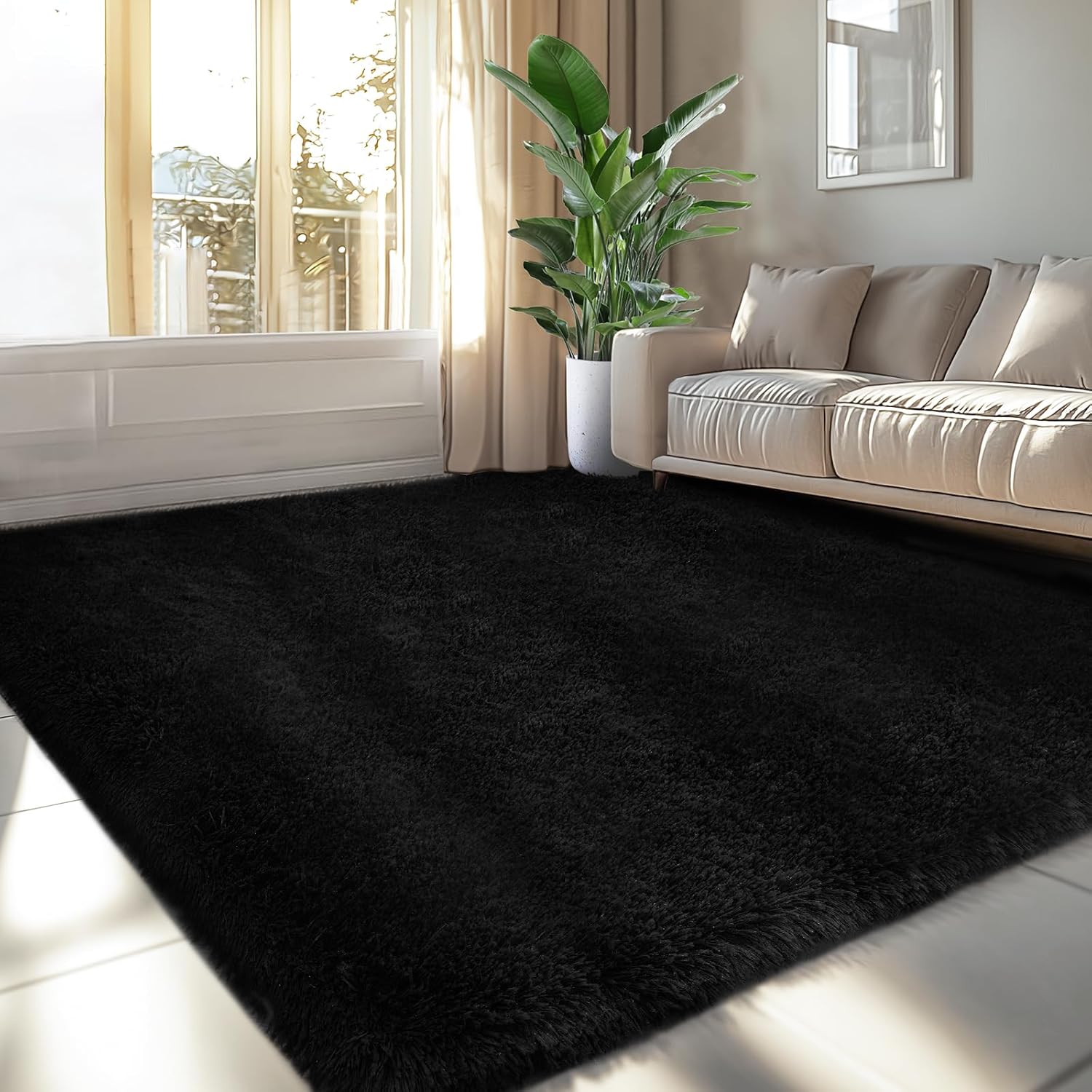 6x9 Fluffy Area Rug for Living Room: Soft Shag Carpet for Home