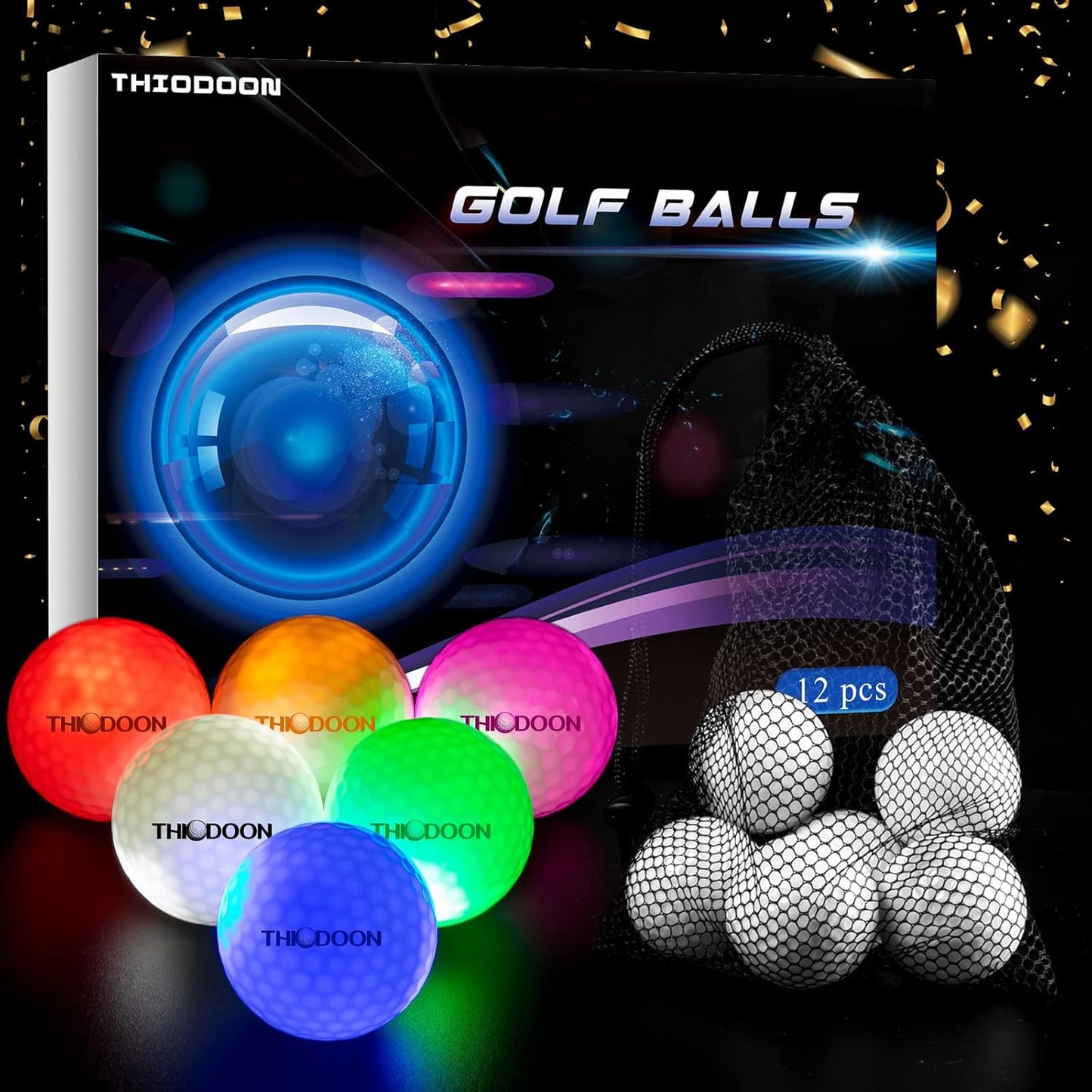Glow in The Dark Golf Balls - 7 Color LED Fun for Night Play