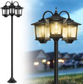 73in Joyoowild Aluminum Solar Lamp Post Light for Outdoors