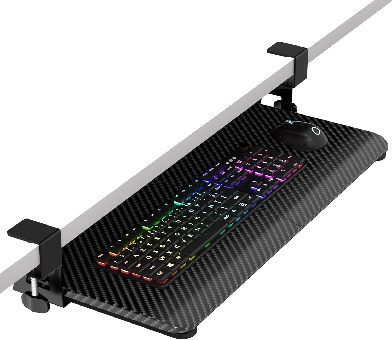 Under Desk Keyboard Tray for Ergonomic Typing and Space Saving