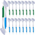 Blue and Green Kitchen Scrub Dish Brush 20-Pack - Stiff Bristles, 11