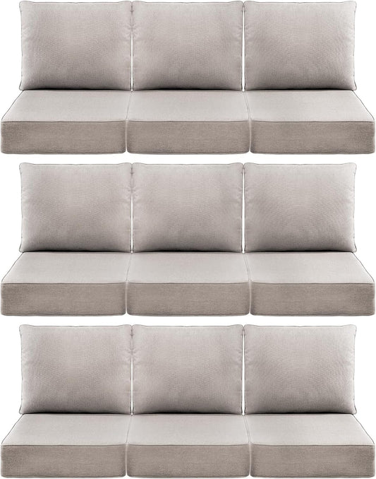 Luxury 6-Inch Outdoor Cushions for Patio Furniture Set of 9