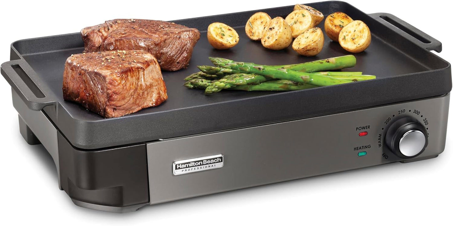 Hamilton Beach Professional Cast Iron Electric Grill for Family Meals