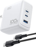 USB C Charger 100W GaN 3-Port Charger - Compact Fast Charging
