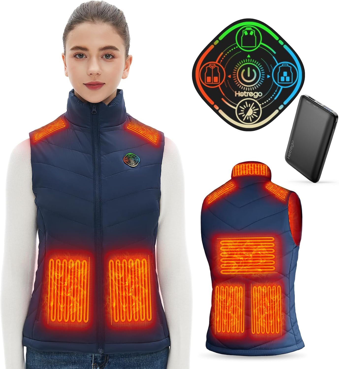 Heated Vest for Women with Smart Controller and Battery Pack