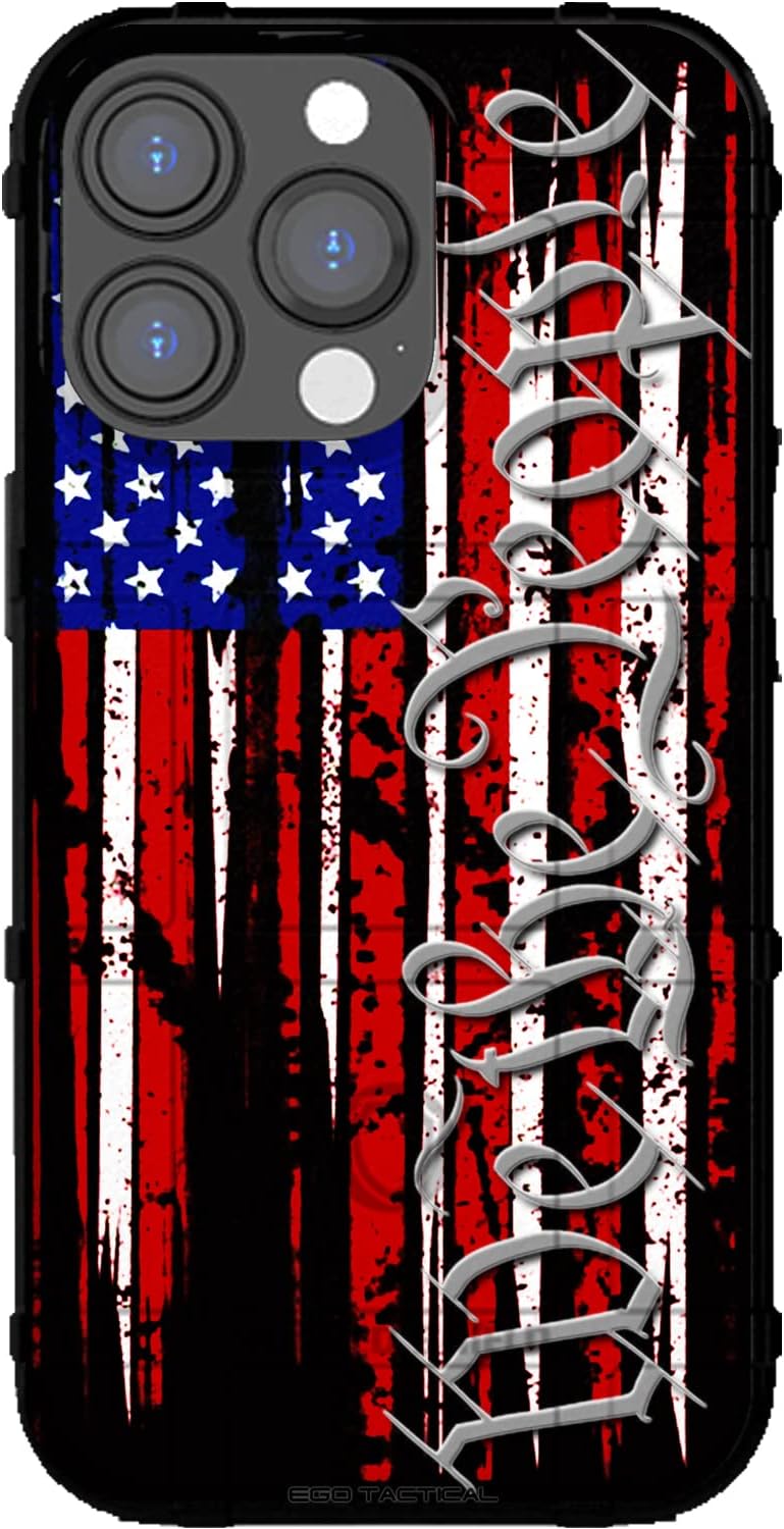 EGO TACTICAL Rugged Shield Case for iPhone 14 Pro - USA Flag