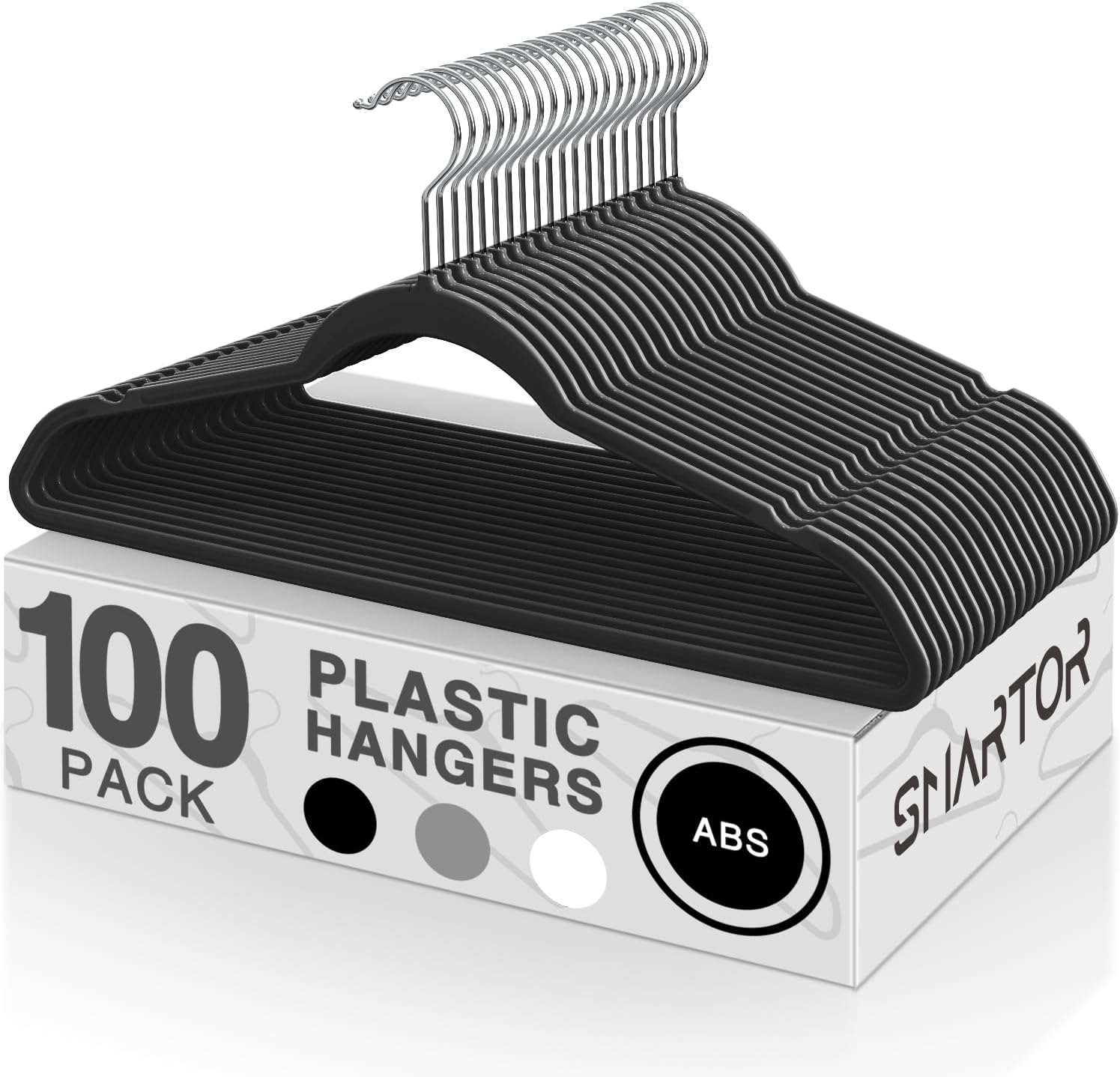 SMARTOR Heavy Duty Hangers 100 Pack - Premium Plastic Hangers