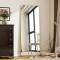 Gold Full Length Mirror 56x21 in Rounded Corner Floor Mirror - Sleek