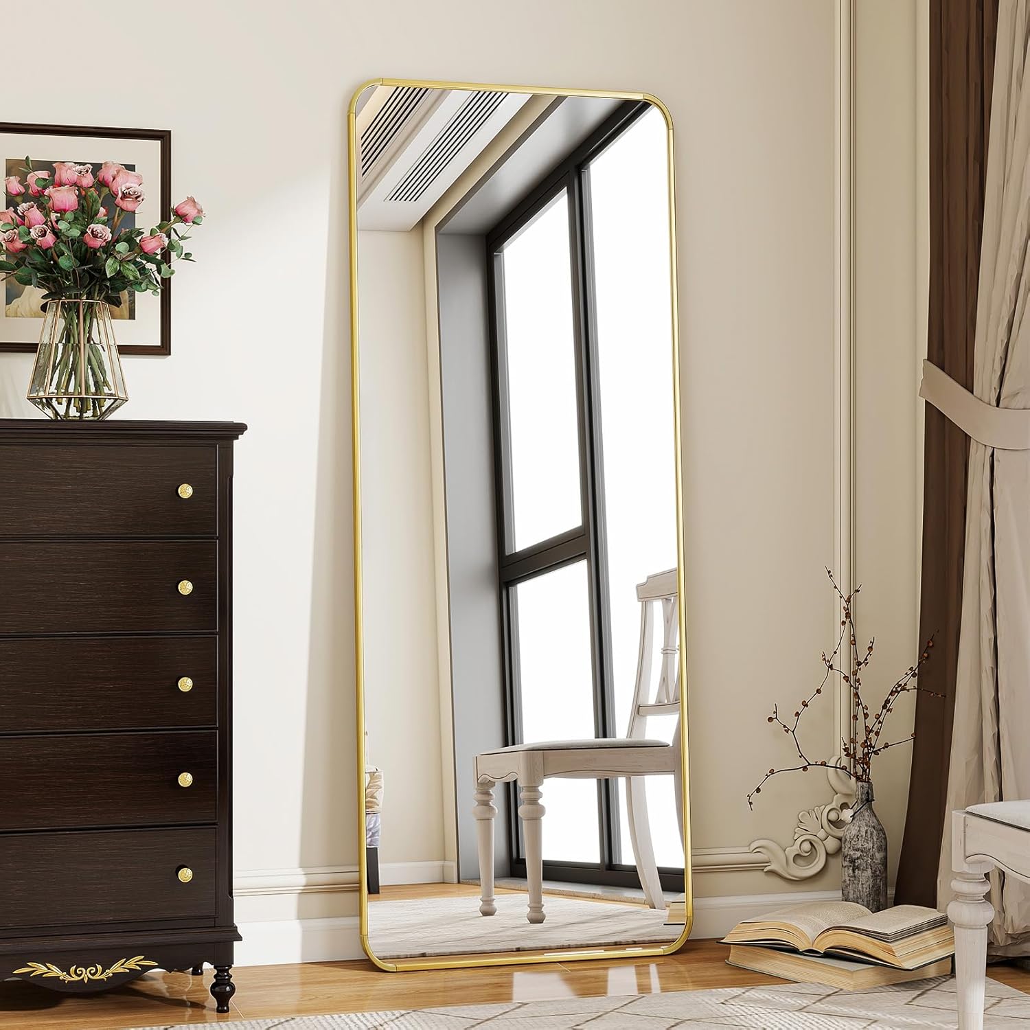 BEAUTYPEAK Gold Full Length Mirror for Bedroom or Dressing Room