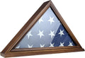Flag Display Case Thick Bottom Edge Walnut - Veteran Tribute