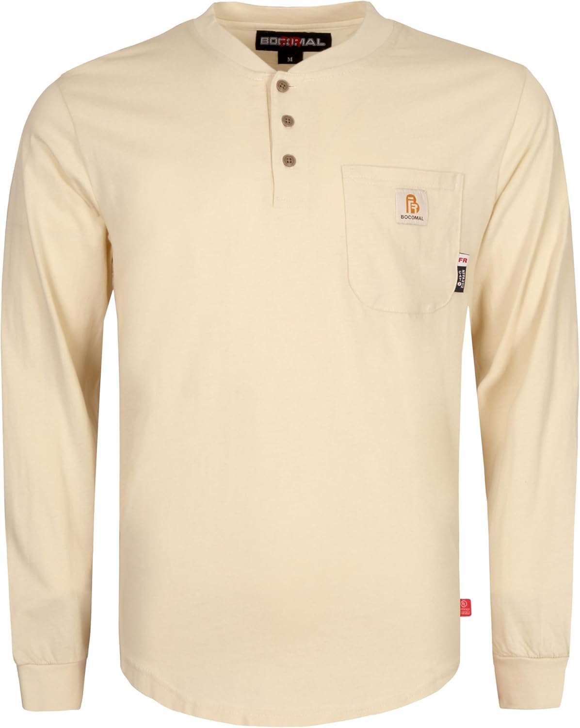 BOCOMAL FR Shirts Lightweight Flame Resistant Henley Workwear