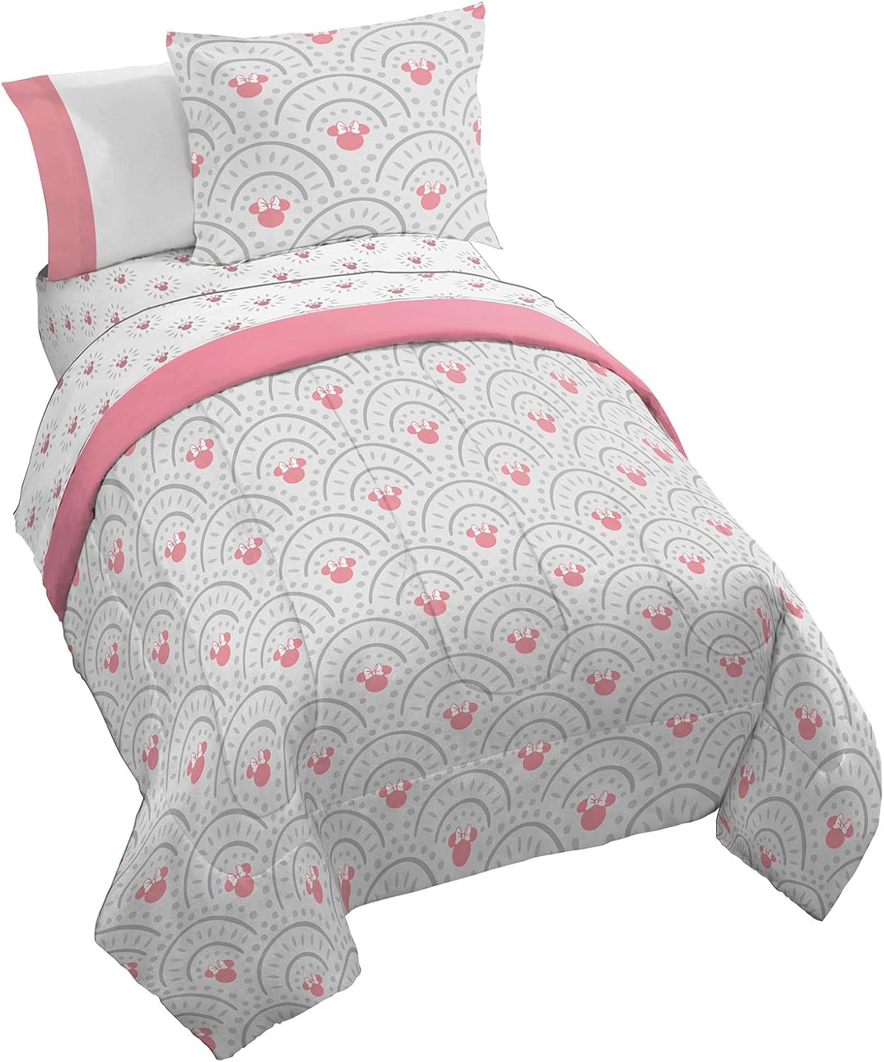 Disney Minnie Mouse Twin Comforter Set - Cozy 5 Piece Bedding