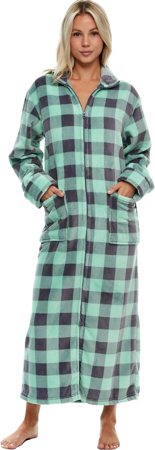 Plush Zipper Robes for Plus Size Women by Alexander Del Rossa