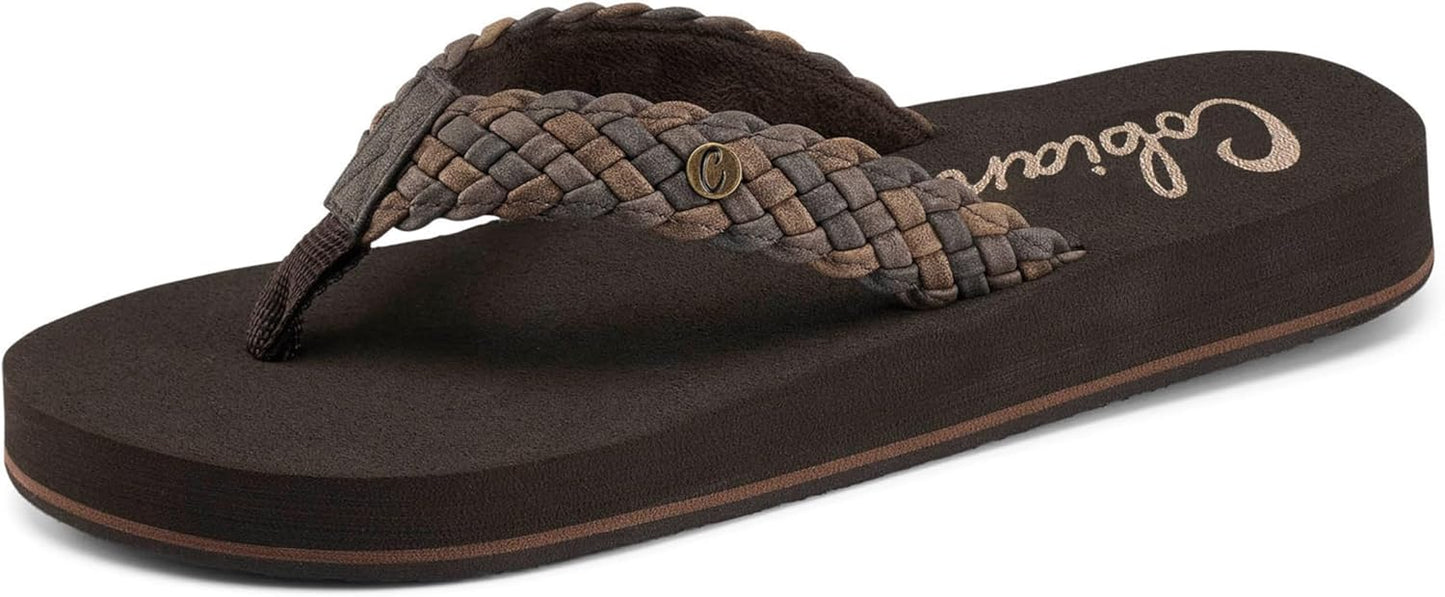 Cobian Women's Sandal Braided Bounce Flip Flop for Comfort