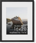 16x20 Picture Frame with Real Glass & Black Oak for Home Decor