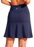 SANTINY 19in Golf Skort for Women - High Waist Knee Length Athletic