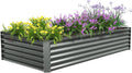Galvanized Raised Garden Bed 8x4x1.5 ft - Durable 18in Planter