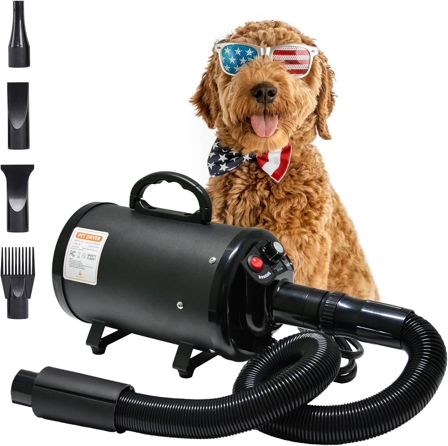 Pro Dog Blow Dryer - High Velocity Pet Grooming Heater