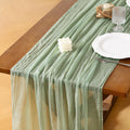 Cheesecloth Table Runner 35in x 120in Sage Green - Rustic Boho Runner