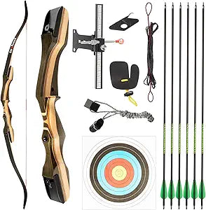 TIDEWE Recurve Bow and Arrow Set for Beginners - 62in Right Handed