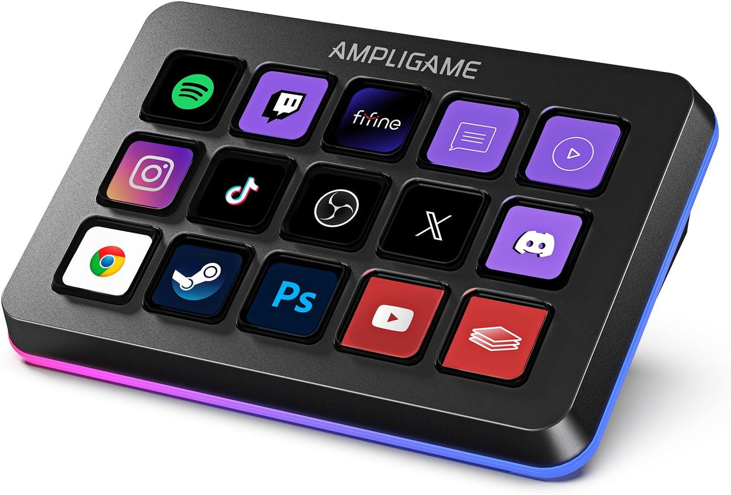 Fifine AmpliGame Stream Controller with 15 Macro Keys for Gamers