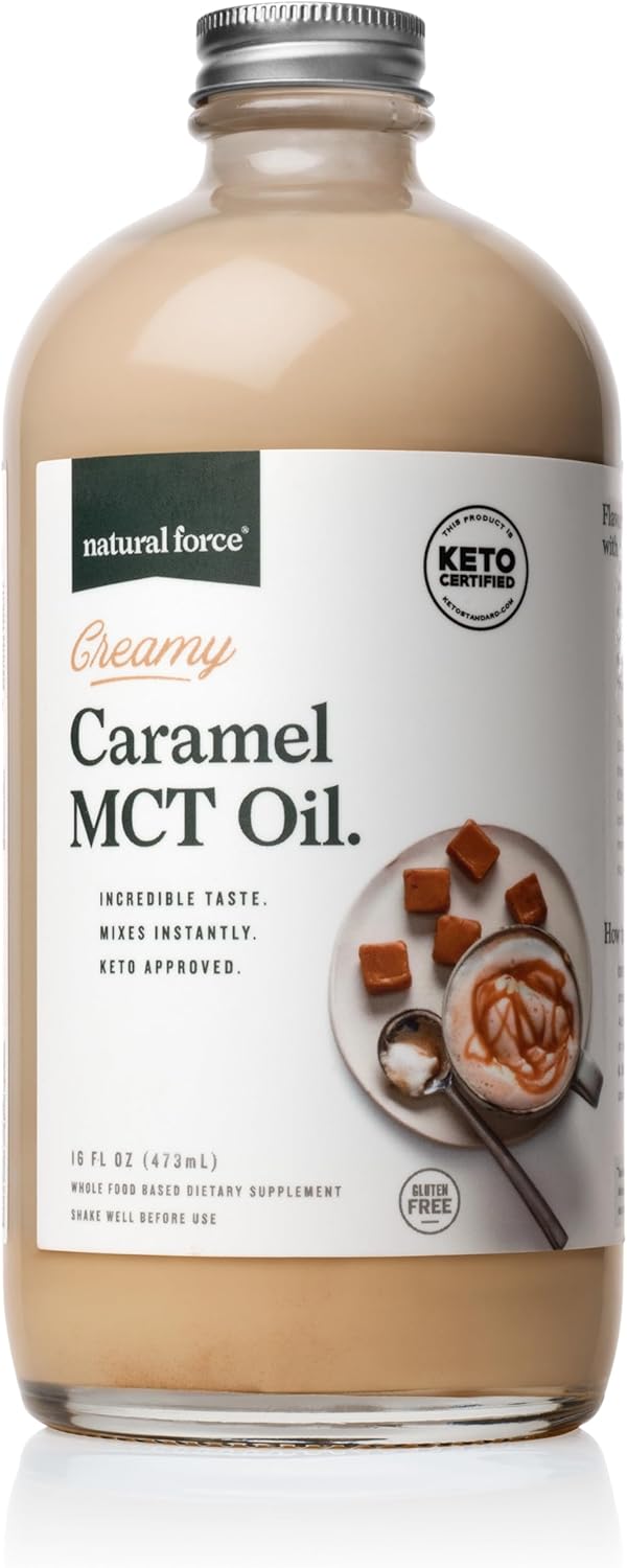 Natural Force Creamy Caramel MCT Oil for Keto Coffee & Smoothies