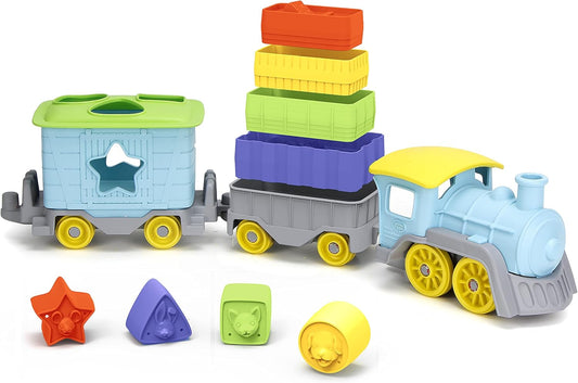 Green Toys Stack & Sort Train - Eco-Friendly Pretend Play