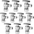 10 Pack Angle Stop Valve 1/4 Turn Water Shut Off Valves - Durable