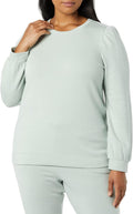 Women's Puff Sleeve Sweatshirt Plus Size - Soft Everyday Pullover