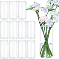 12Pcs Glass Cylinder Vases 8 in Tall Clear Flower Vases