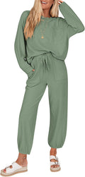 KIRUNDO Lounge Sets for Women Ribbed Knit Travel Outfit - Comfy Fit
