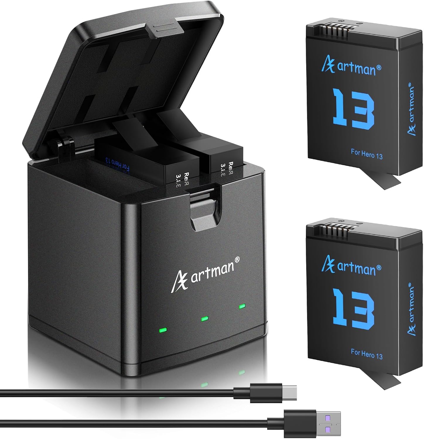 Artman Hero 13 Battery 2100mAh for GoPro Hero 13 Black Camera