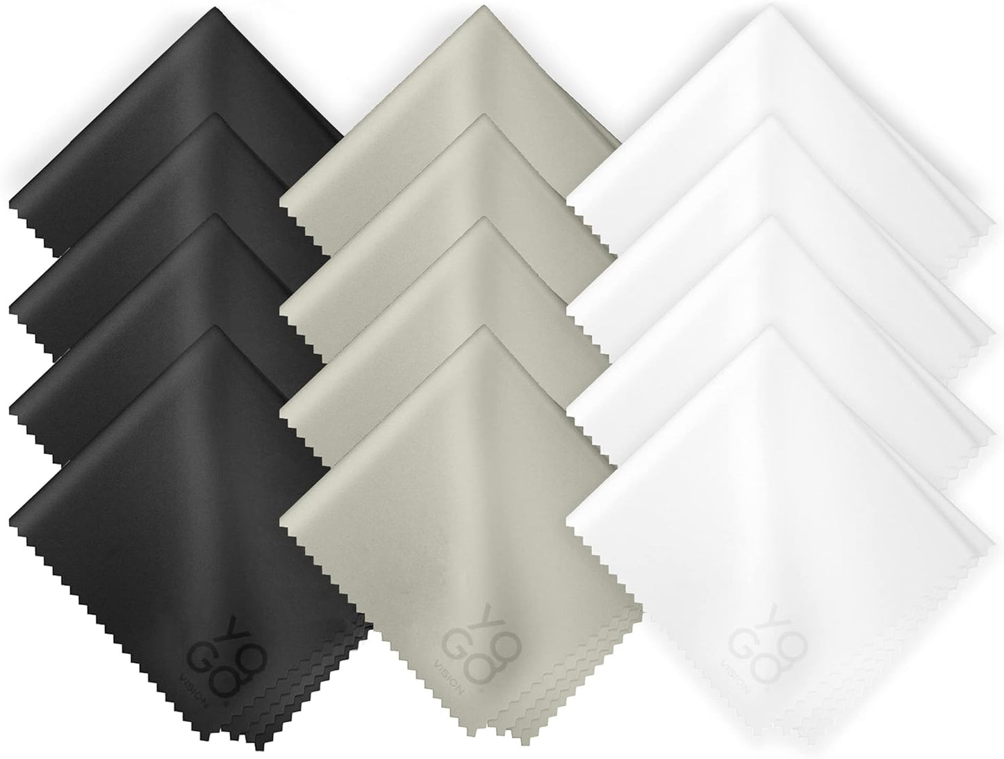 Yogo Vision: 12-Pack Microfiber Cloths for Crystal-Clear Lenses