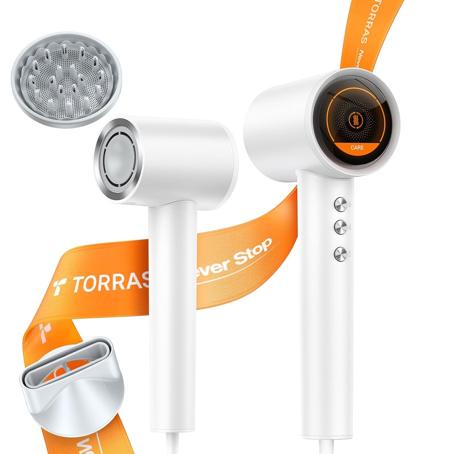 TORRAS Stream Hair Dryer: 200m Ionic, Hair Care Mode