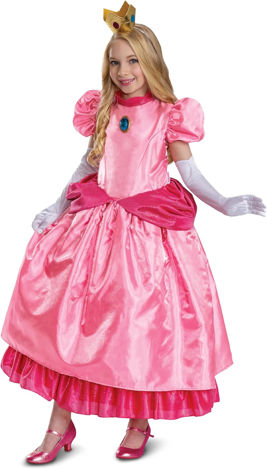 Official Nintendo Princess Peach Costume for Kids with Crown