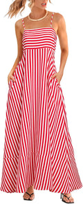 CUPSHE Womens Summer Maxi Dress Sleeveless Square Neck - Flowy Comfort