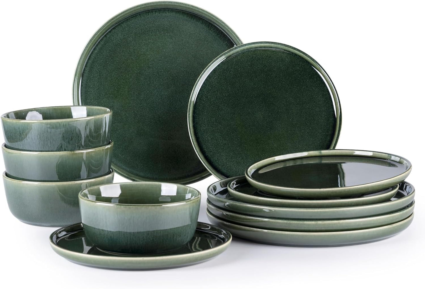 GBHOME Ceramic Dinnerware Sets for 4, 12 Pieces Stoneware