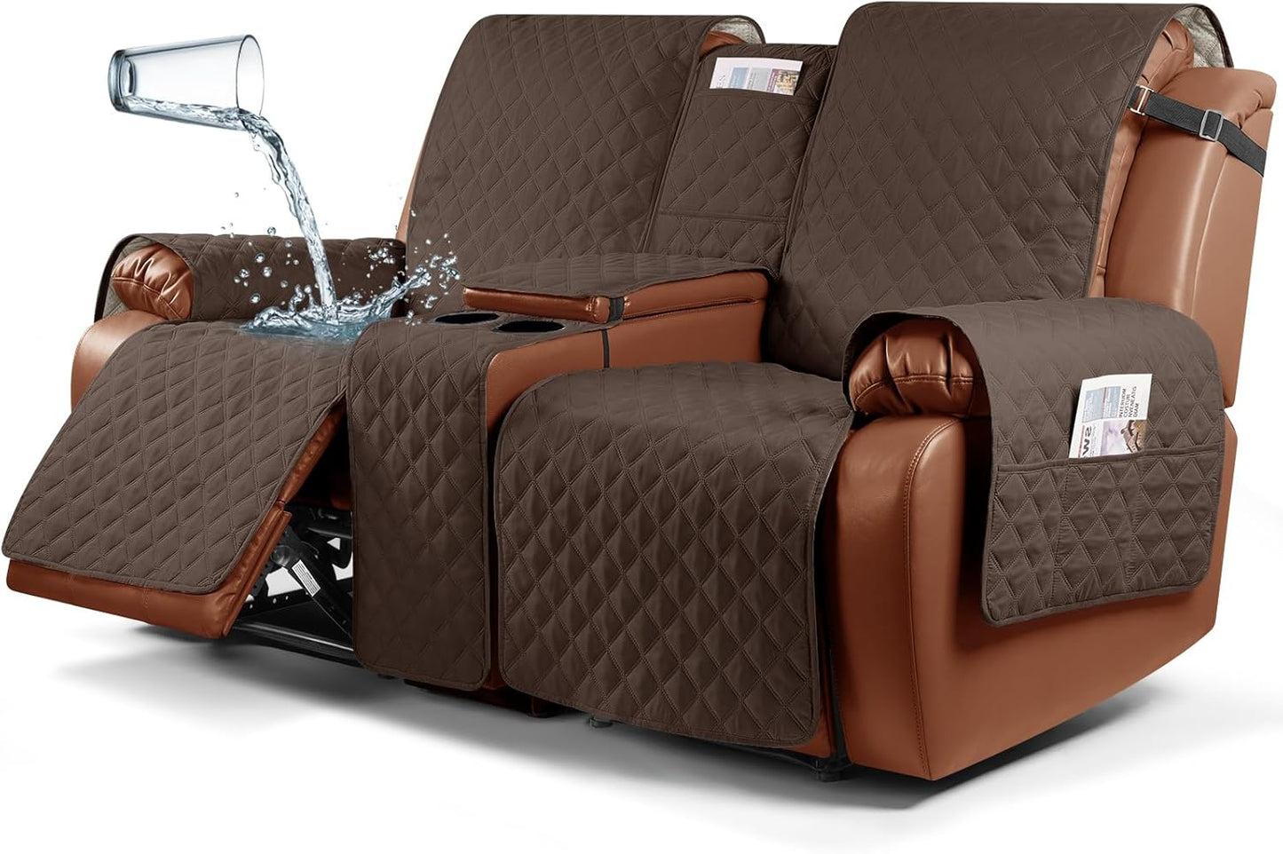 Ruaozz Waterproof Recliner Loveseat Cover for Double Recliner