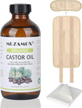MUZAMOX Castor Oil Pack Wrap & Organic Cold-Pressed Oil Set