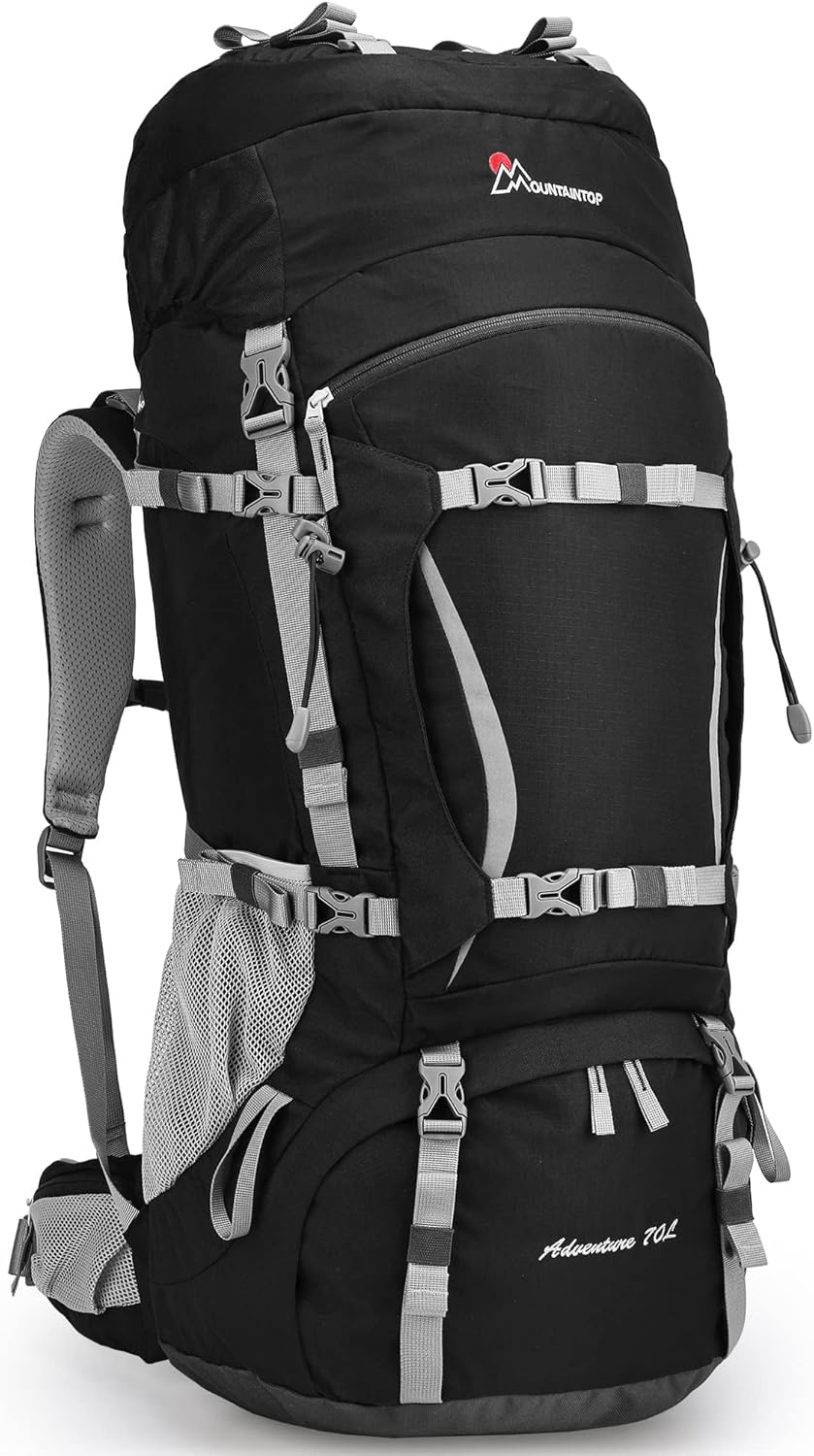 MOUNTAINTOP 70L Internal Frame Backpack for Hiking and Camping