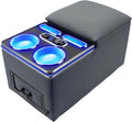 Center Console Upgraded 7-Color Mood Lighting Rear Armrest Organizer