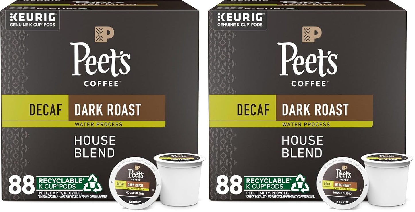 Peet's Coffee Dark Roast Decaf K-Cup Pods for Keurig Brewers