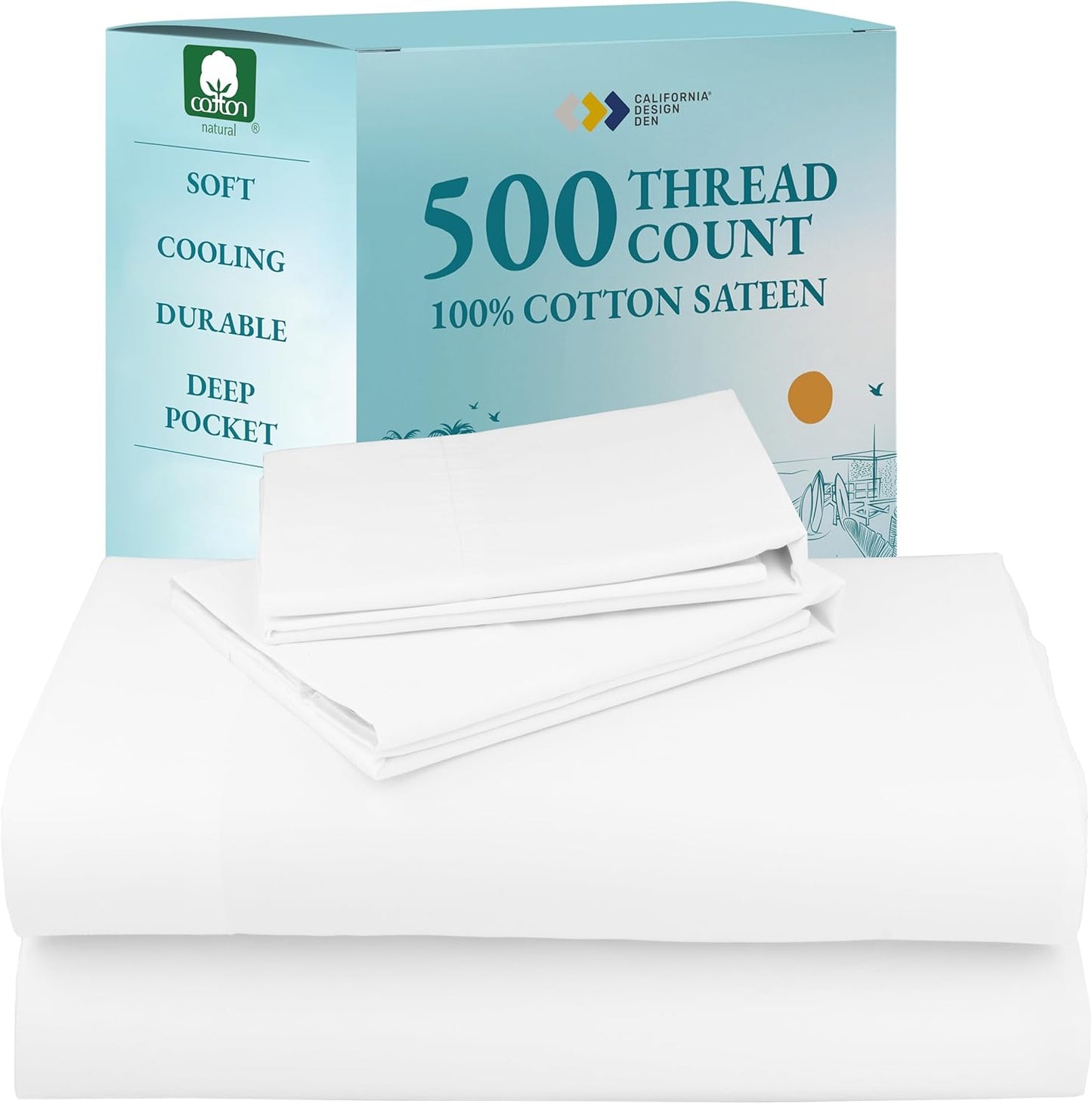 California Design Den Full Size Sheet Set - 100% Cotton Luxury