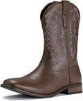 IUV Cowboy Boots For Men Wide Square Toe Western Boots