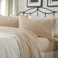 Cotton Jersey Knit Queen Sheet Set - Ultra-Soft Heathered Oatmeal