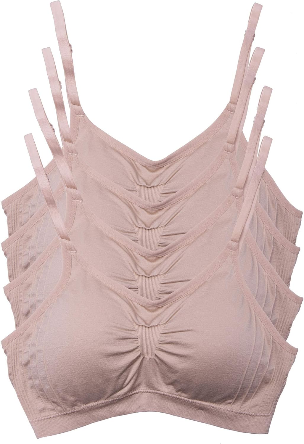 Kalon 4 Pack Womens Cami Bras with Removable Pads for Comfort
