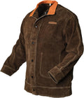 Leather Welding Jacket for Men Women - Heavy Duty Flame Resistant