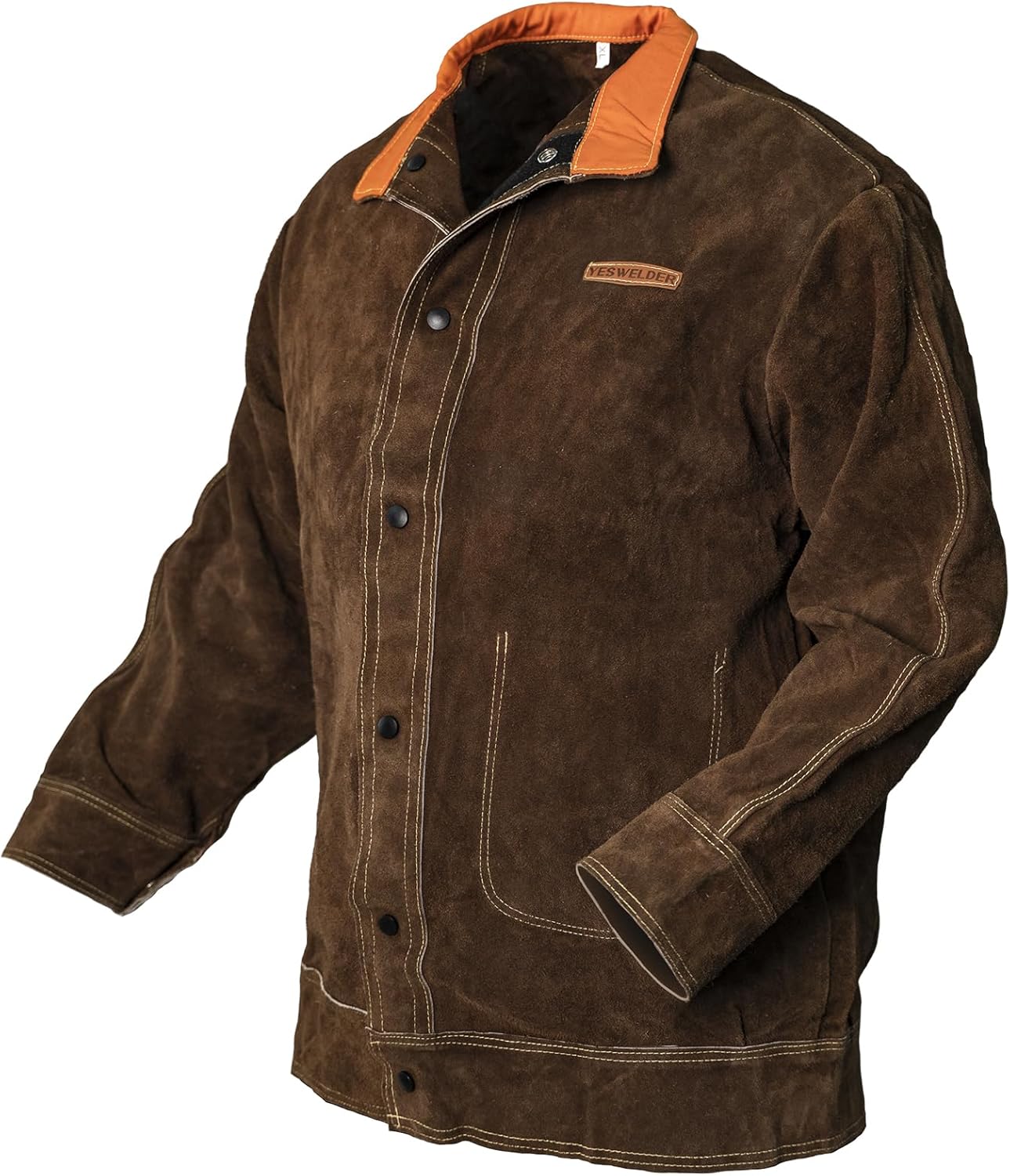 YESWELDER Leather Welding Jacket for Men Women - Heavy Duty Safety